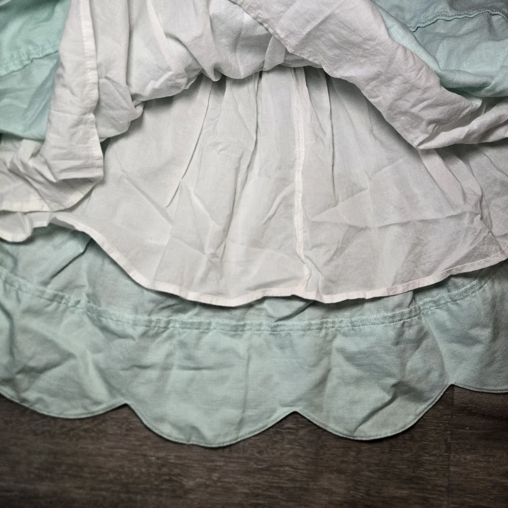 Matilda Jane Fantasy Folk Mint Green Dress with Scalloped Hem.‎ Size 4.